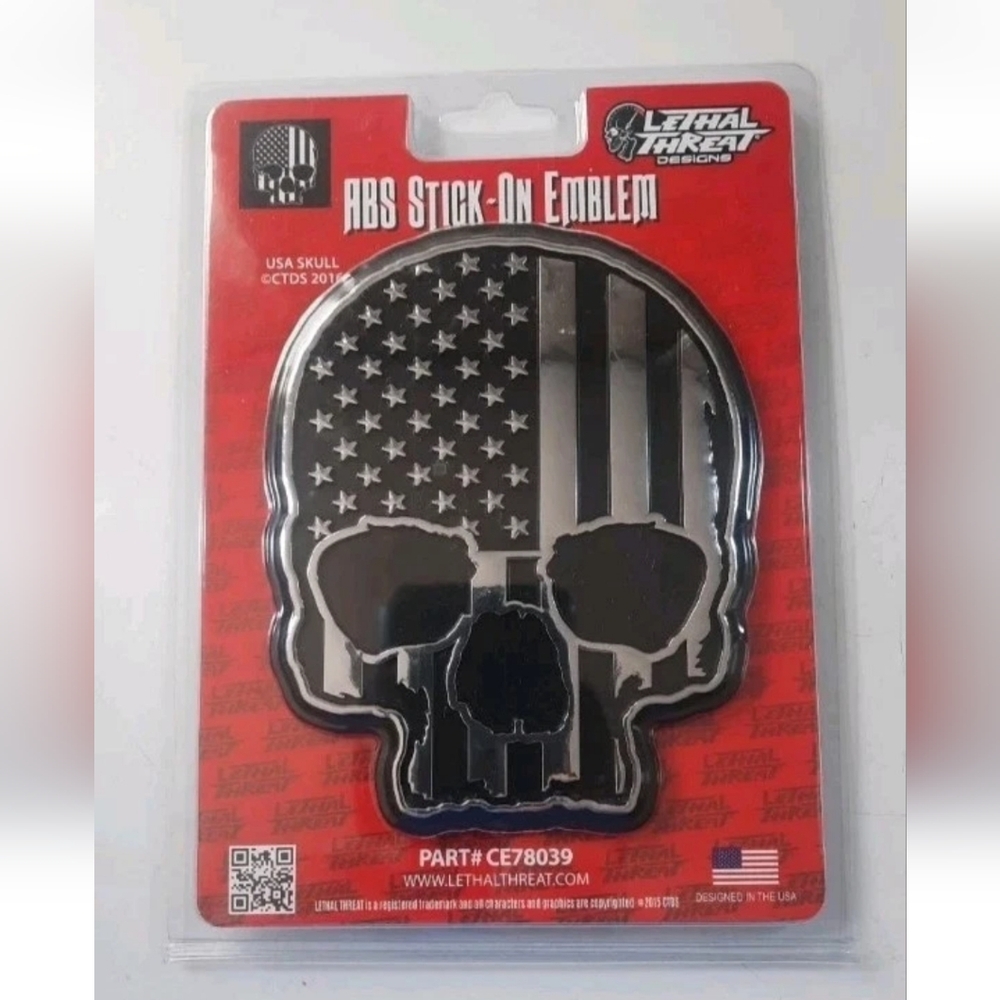 Lethal Threat ABS Stick-On Emblem SKULL